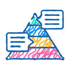 pyramided data analysis doodle icon sketch vector. pyramided data analysis sign. isolated symbol illustration