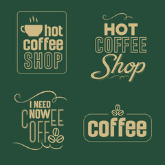 coffee text typographic work, coffee sticker