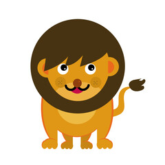 Cute lion cartoon vector illustration. Suitable for animal and wildlife content
