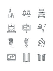 Set of icons of kitchen, set of icons for web design, vector illustration