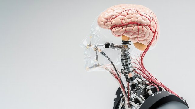 Robotic exoskeleton with human nerves seamlessly integrated, highlighting the advancements in neuroprosthetics