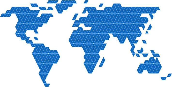 Fototapeta Triangle shape world map