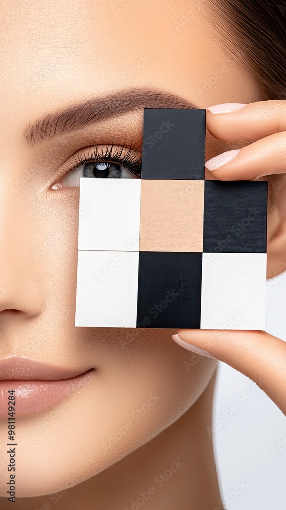Poster a woman's face is partially obscured by colorful glitch lines, creating a captivating blend of digit