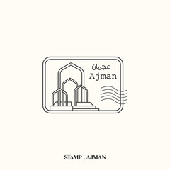 Vintage Postal stamps for United arab emirates cities like Abu Dhabi, Dubai, Sharja, Ajman, Fujaira, Umm al Quwain and Made in Abu Dhabi.
