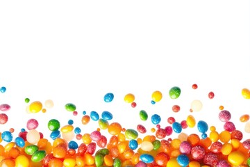 Obraz premium Colorful candy scattered on white