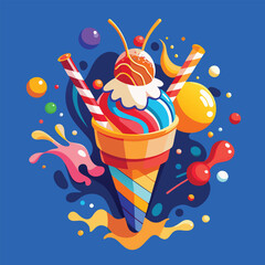 ice cream vector set clipart design