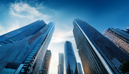 Picture of modern skyscrapers of a smart city