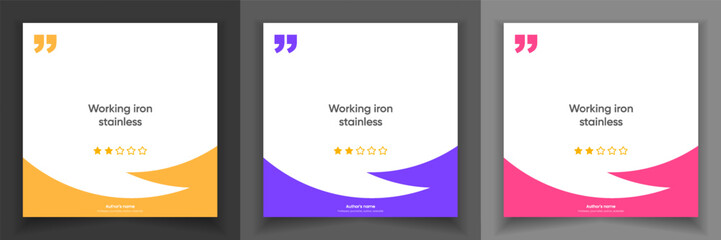 3D bubble testimonial banner, quote, infographic. Social media post template designs for quotes. Empty speech bubbles, quote bubbles and text box. Vector Illustration EPS10.