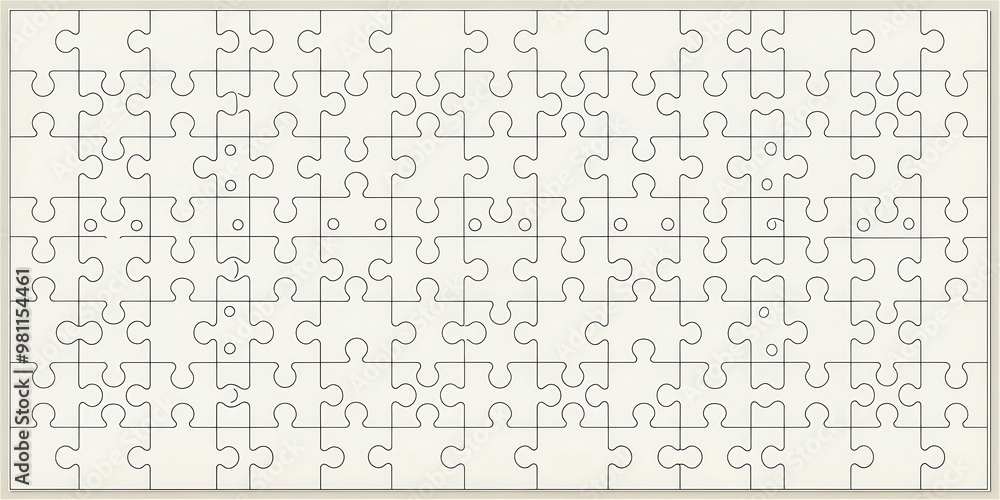 Poster jigsaw puzzle template for 500 pieces with blank space for customization