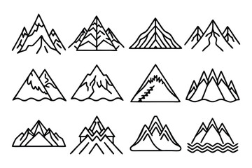 Explore the beauty of nature with this Different Mountain Vector illustration, perfect for outdoor-themed designs, logos, and adventure-related projects. Ideal for nature lovers and travel enthusiasts
