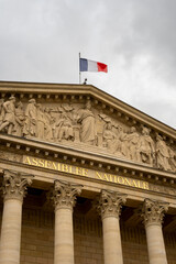 Paris, France, Heavy clouds over the Assemblee Nationale, lower house of the bicameral French Parliament under the Fifth Republic
