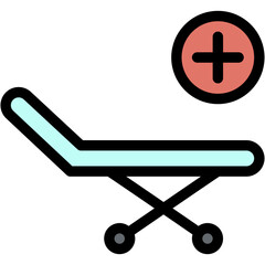 Vector Icon Hospital Bed, Patient, Illness, Clinic, Medical Assistance