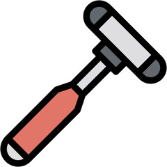 Vector Icon Reflex Hammer, Hammer, Emergency, Health, Physiotherapy