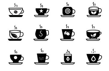 Coffee cup line web icons. Disposable coffee cup. vector