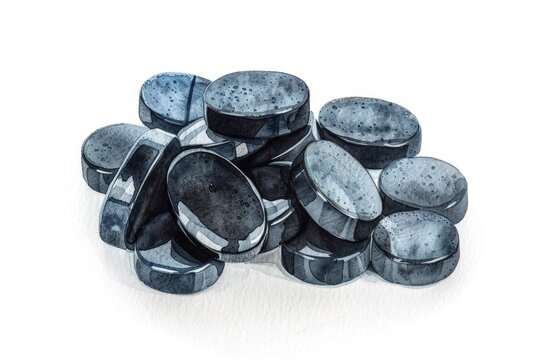 A collection of metal knobs arranged neatly on a white surface