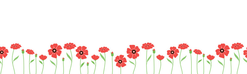 Flowers seamless pattern. Flower background. Floral border.