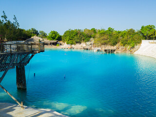 Blue hole at jericoacoara, touristic point. Ceara, Brazil.