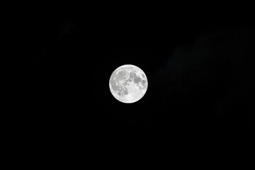 Full moon in the night sky