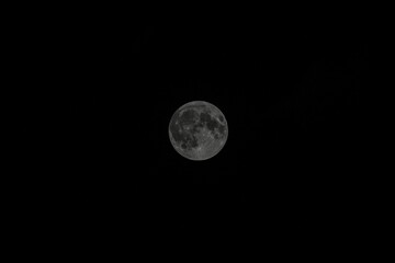 Full moon in the night sky