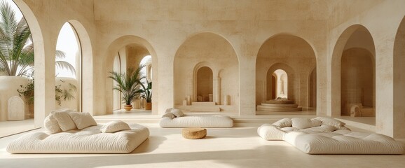 Modern Minimalist Interior Design with Arches and Natural Light