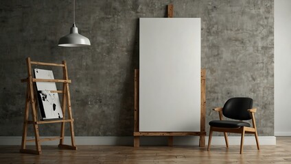 Art canvas in a horizontal position for mockup presentation.