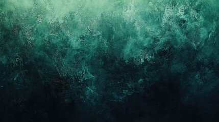 Fototapeta premium A grainy abstract gradient shifting from dark green to emerald forming a rich textured backdrop
