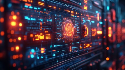 system supervisory control and data acquisition technology concept scada 3d illustration