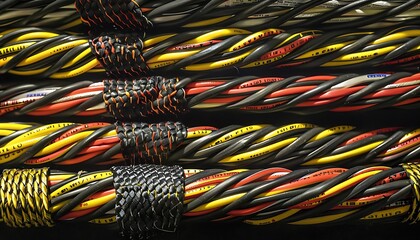 Fiber Optic cables connected to an optic ports in a data center