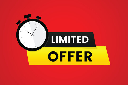 Limited offer vector illustration with dark red background