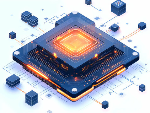 Flat Quantum Supercomputer Vote Auditing Concept: Macro Shot of Quantum Processor Performing Real-Time Election Verification with Unprecedented Speed and Accuracy