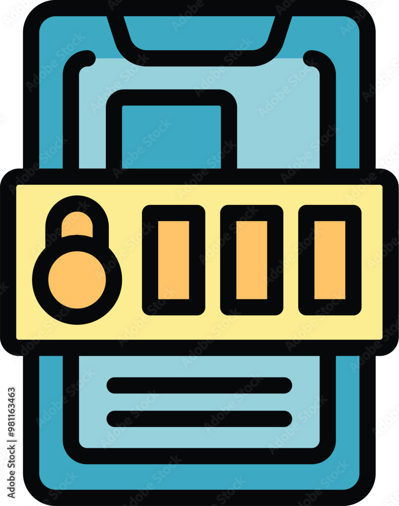 Poster this vector is showing the process of entering password on a smartphone