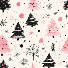 A Pattern For A Christmas, Handpainted Hygge, Christmas Colors. Beautiful Xmas Pattern With Ornaments. Christmas Wrapping Paper Concept. Seamless Pattern. Precise Patterns