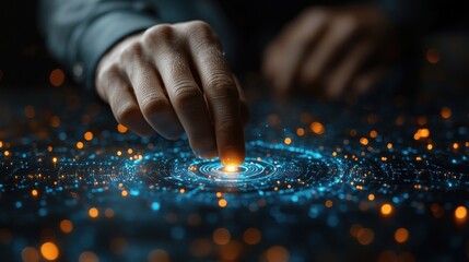 technology internet and network concept businessman pressing virtual button expertise business consulting concept