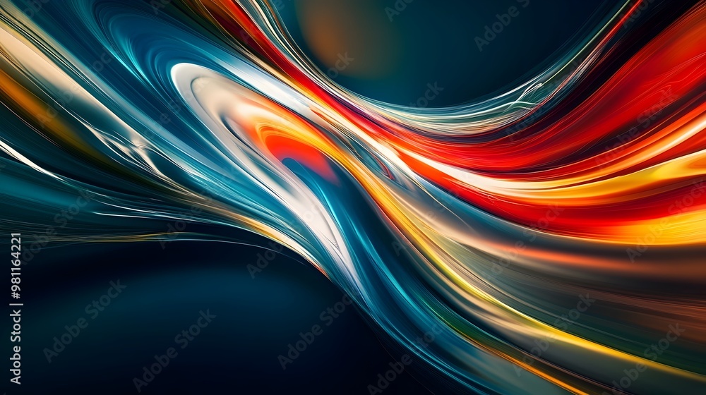 Poster vibrant kaleidoscopic swirl of color and movement in dynamic composition