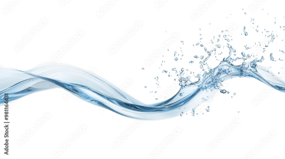 Poster A clear, elegant wave of water splashing, showcasing movement and fluidity in a vivid and refreshing visual.