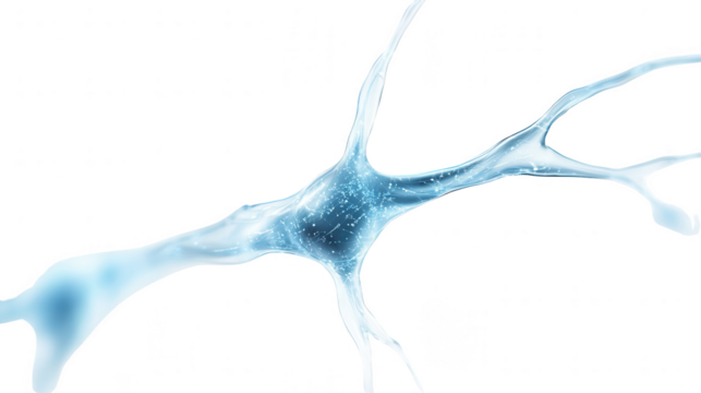 A detailed depiction of a neuron highlighting its complex structure and connectivity, perfect for educational and scientific use.