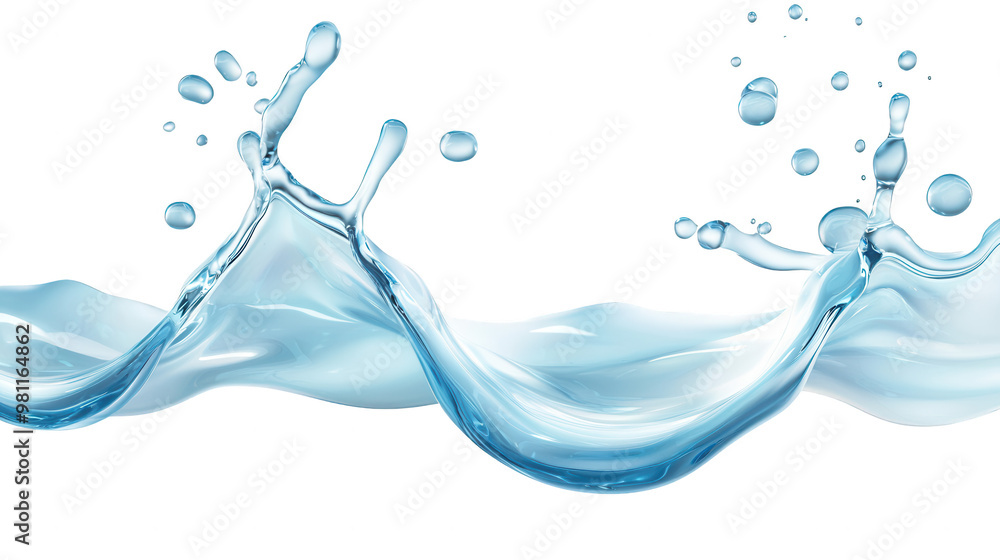 Poster a dynamic splash of clear water, showcasing fluid motion and refreshing nature. perfect for creative
