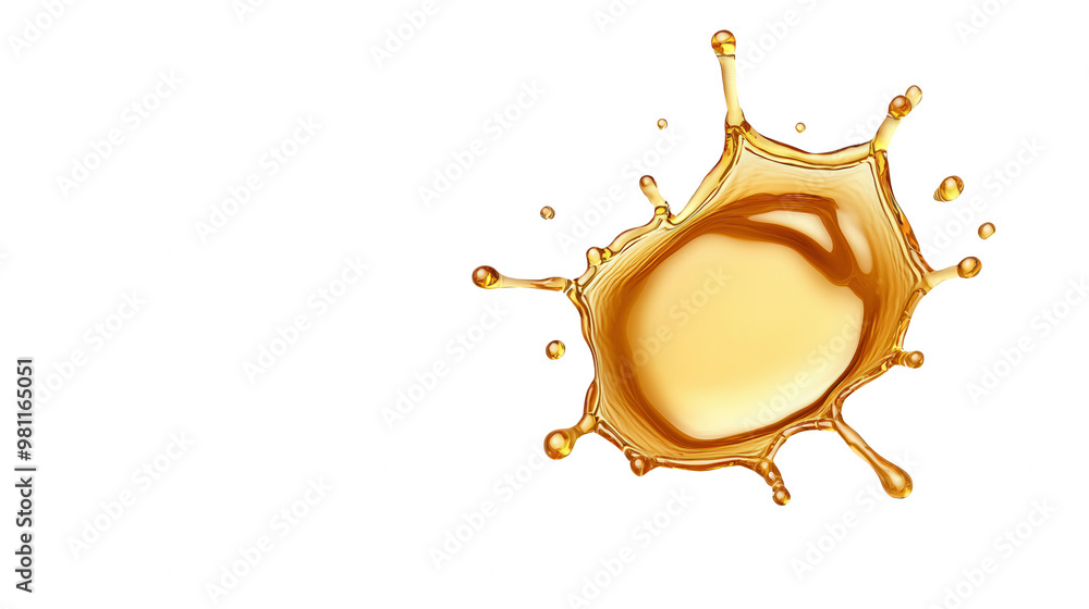 Poster a dynamic splash of golden liquid, capturing movement and energy, perfect for artistic designs and c