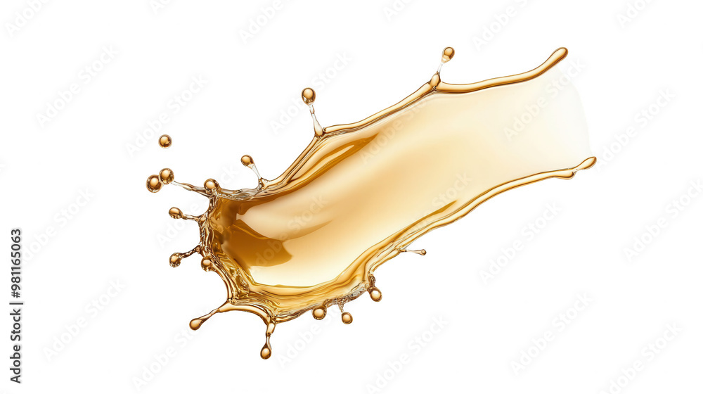 Poster a dynamic splash of golden liquid, capturing the essence of fluid motion and vibrant energy against 