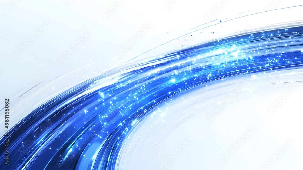 Poster mesmerizing digital fractal waves of color and light