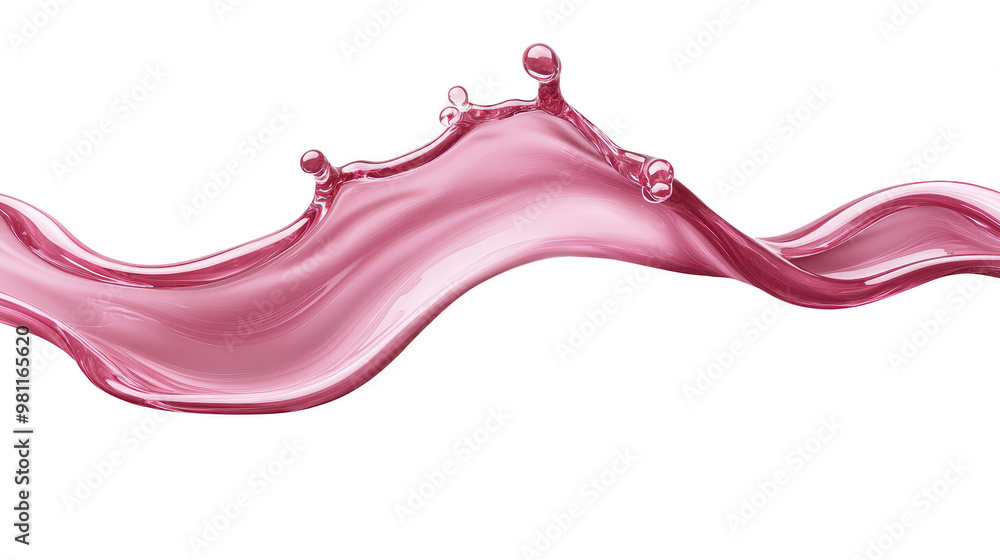 Aufkleber A dynamic splash of pink liquid gracefully curves and flows, capturing energy and movement in a stunning visual display.