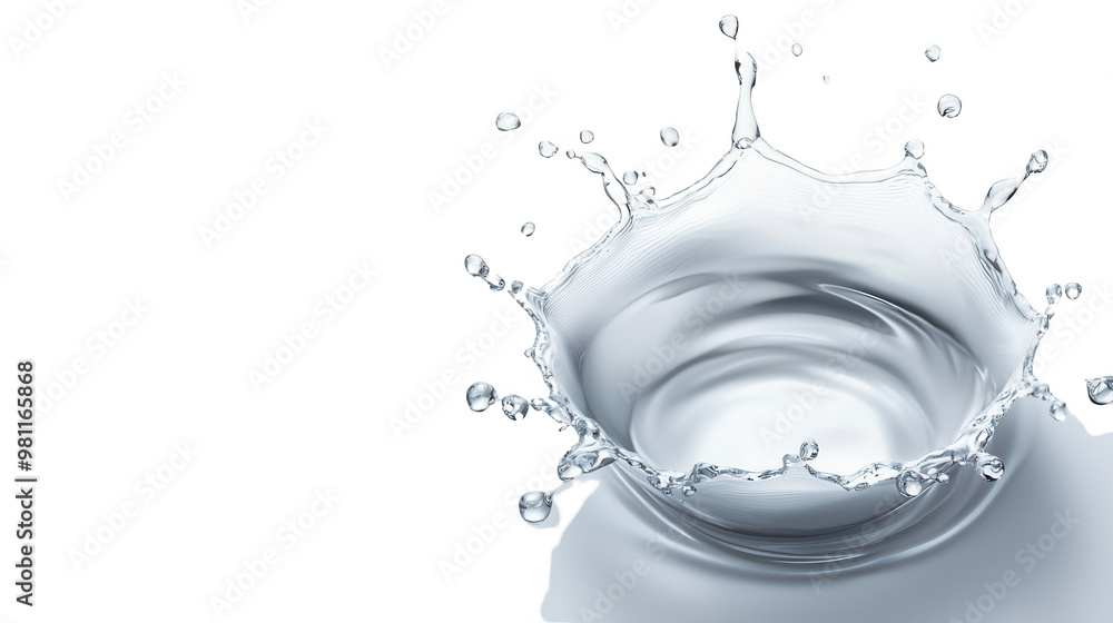 Poster A high-quality image capturing a water splash with a clear surface, illustrating motion and fluid dynamics elegantly.