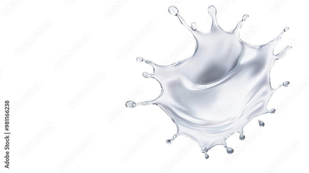 Poster A striking image of a milk splash, capturing the dynamic movement and fluidity of liquid in a vivid, artistic manner.
