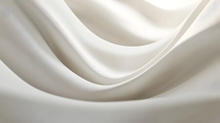Obraz premium Elegant Flowing Fabric Draped in Soft White Billowy Satin