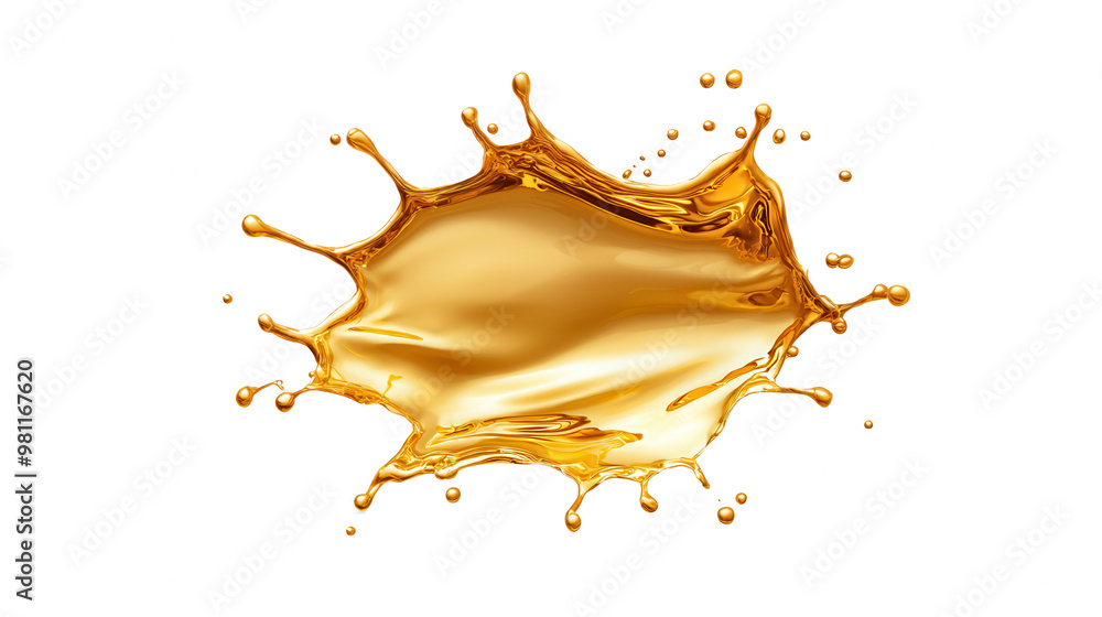 Poster a vibrant golden splash of liquid, creating an eye-catching visual effect, perfect for design and cr