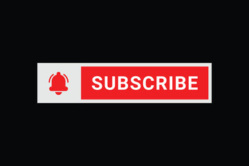  subscribe red button with rectangular shape