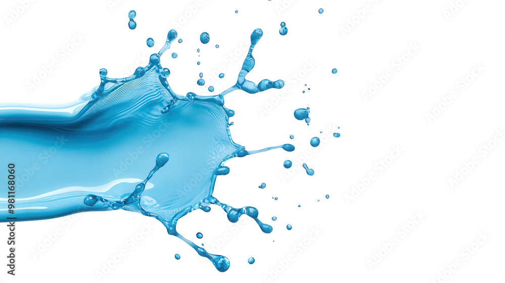 Poster a vibrant splash of blue water creates a dynamic and refreshing visual, perfect for conveying energy