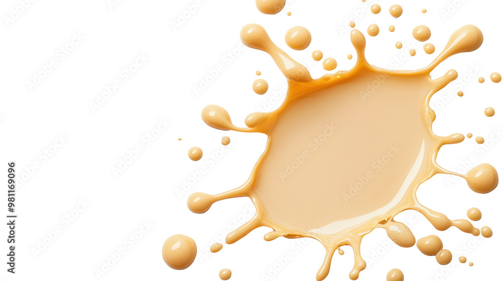 Poster a vibrant splash of light beige liquid, perfect for creative projects and modern design themes. idea