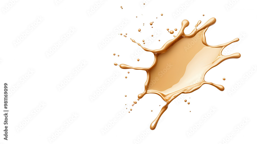Poster A vibrant splash of liquid gold creating dynamic patterns against a dark background, adding energy and creativity to any design.