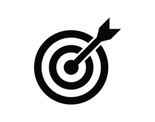 Target icon with arrow. Dart target business concept on white background